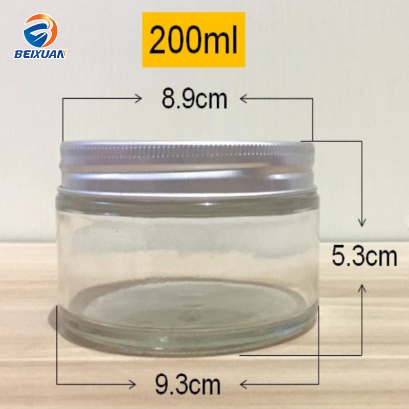 500ml Sealed Straight Round Glass Jar Snack Food Storage Can with Aluminum Lid