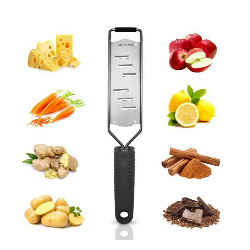 304 Stainless Steel Lemon Ginger Potato Cheese Grater with Plastic Cover, Ergonomic TPE Plastic Handle Esg11979