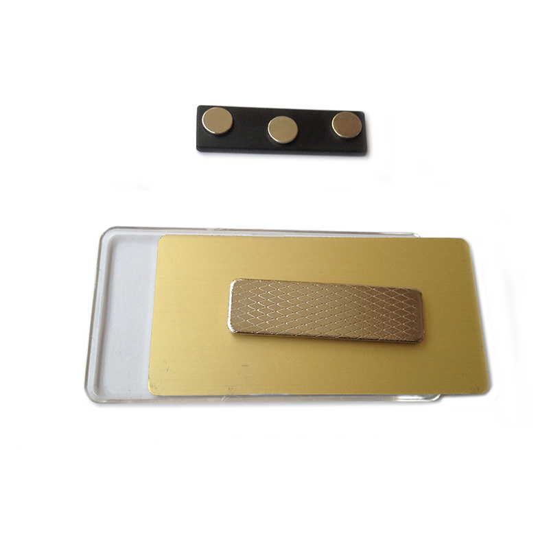 Blank Plastic Cover Magnetic Name Tag Badge with Magnet Backing