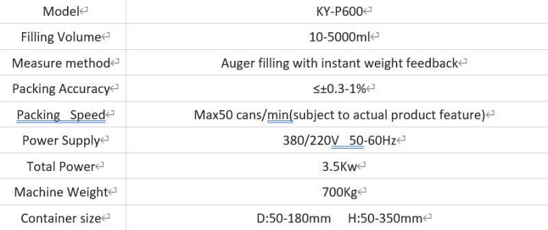 High Accurancy Tin Can Powder Filling Machine Capping Machine