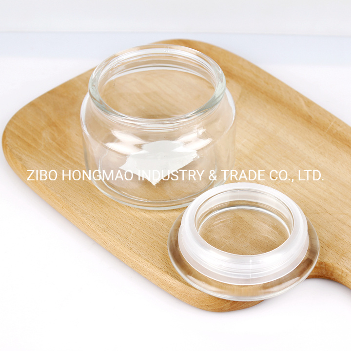 300ml 500ml 700ml Round Glass Storage Jars with Flat Lids