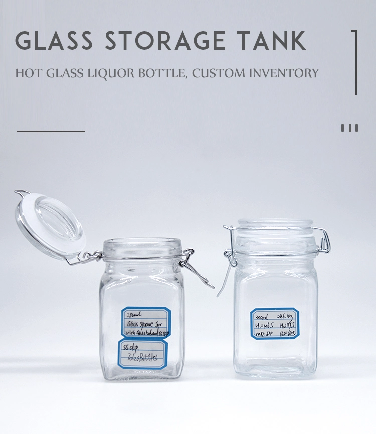 300ml 500ml Food Safe Glass Jar with Clip Lid /Airtight Storage Jar