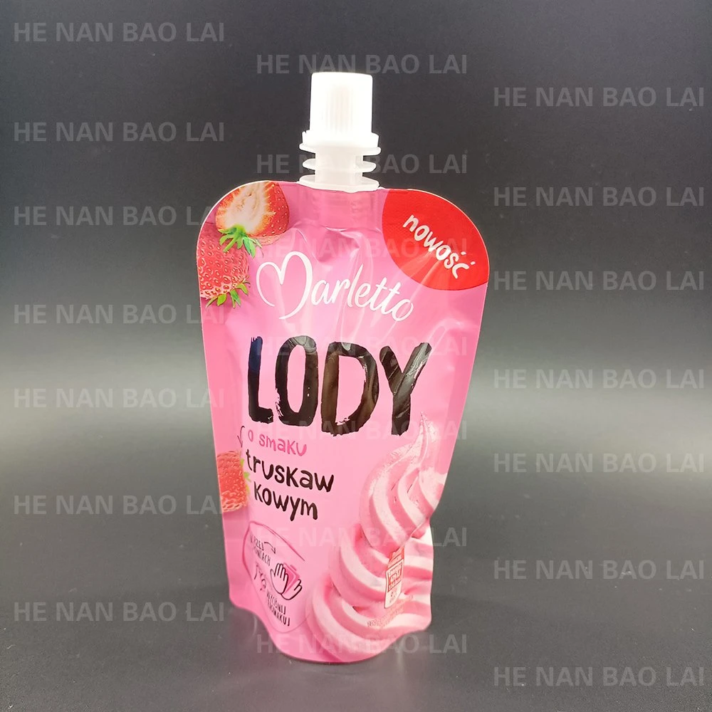 Hot Filling Resistance Plastic Printed Spout Pouch for Juice