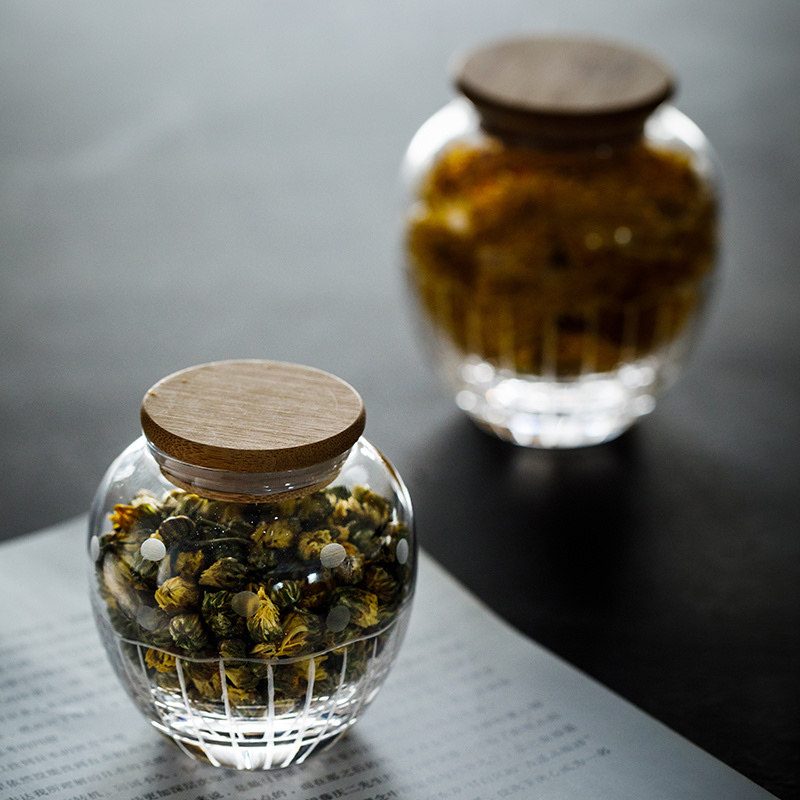 Mini Size High Borosilicate Glass Spice Jar with Bamboo Lid