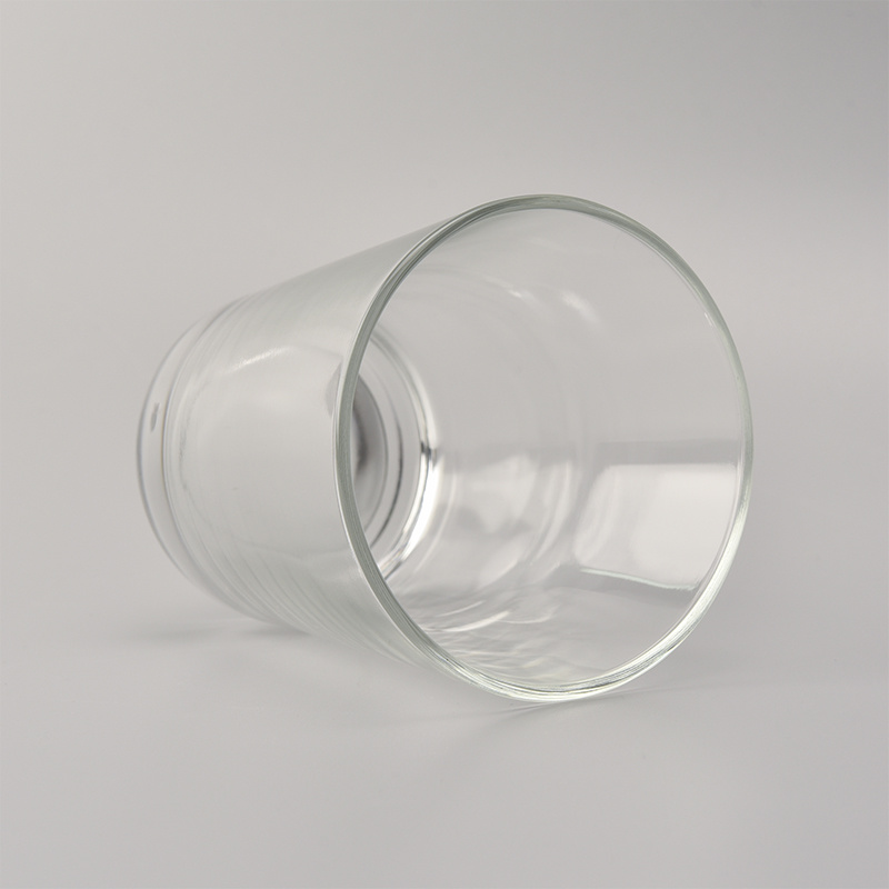 8 Oz V Shaped Transparent Glass Candle Jar