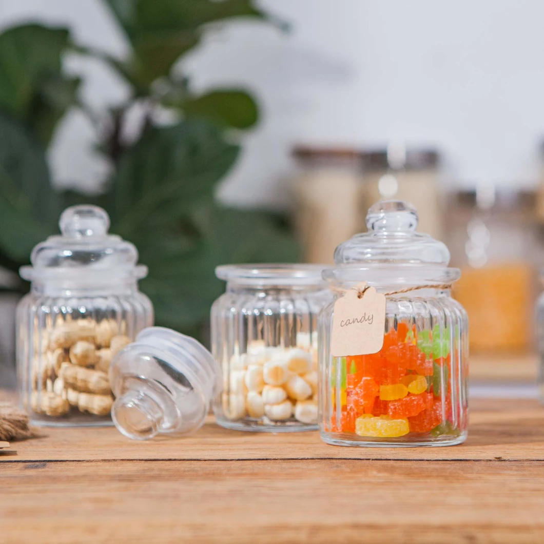 Glass Pudding Jars with Clear Preserving Seal, Glass Kitchen Storage Canister Mason Jars