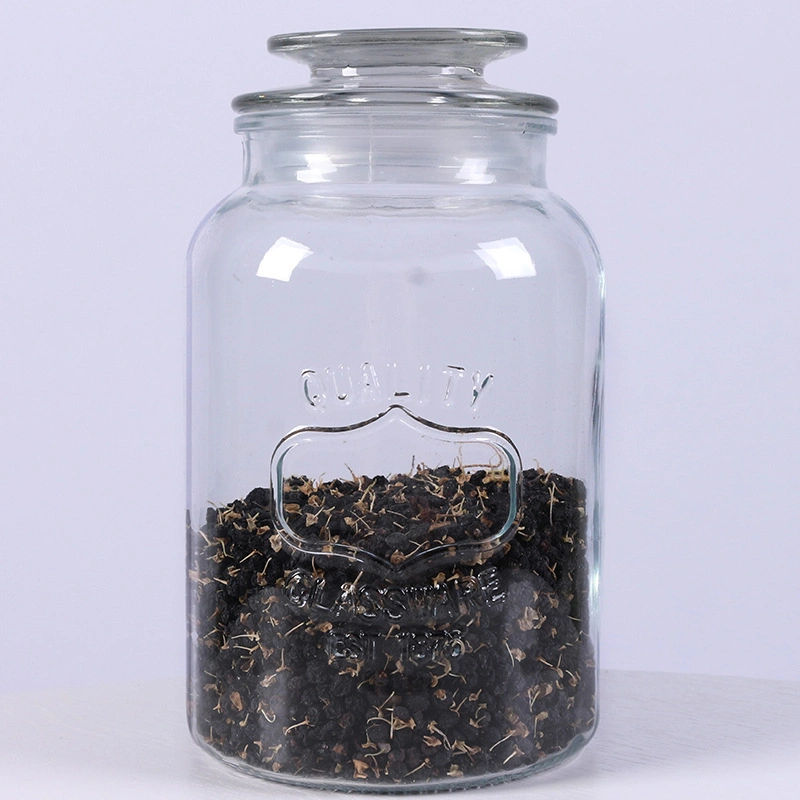 Glass Candy Jar Tea Canister Jar with Glass Lid Glass Storage Jar