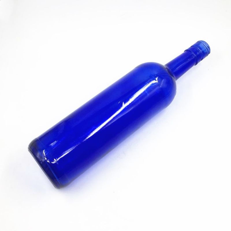 Empty Blue Wine Glass Bottles 750ml 75cl Boredaux Glass Bottles with Screw Cap