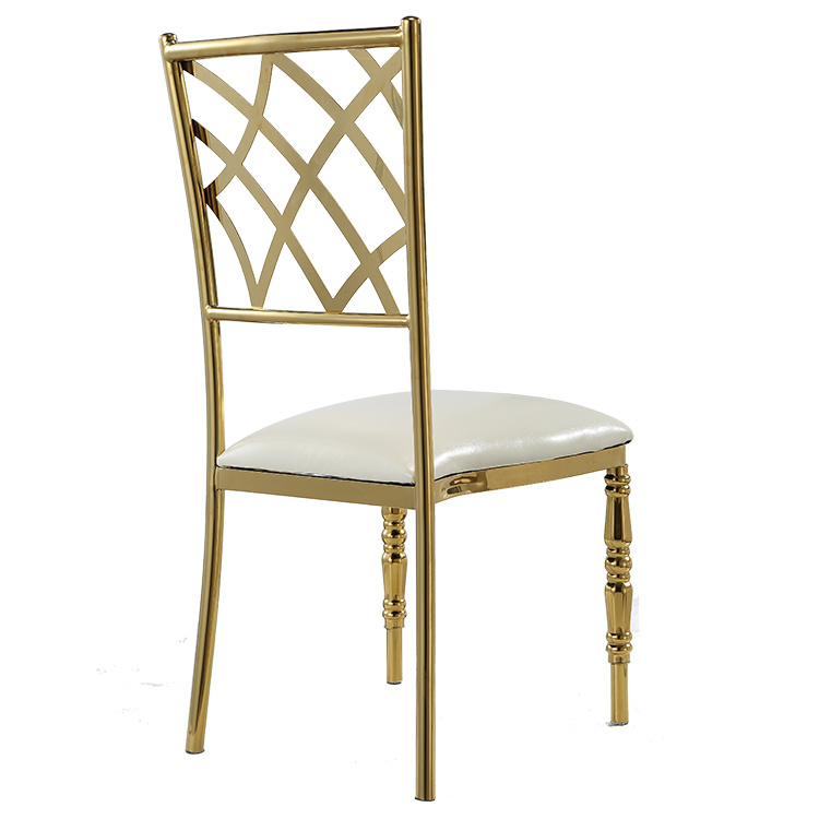 New Design White PU Chairs Stainless Steel Chairs Dinner Chairs
