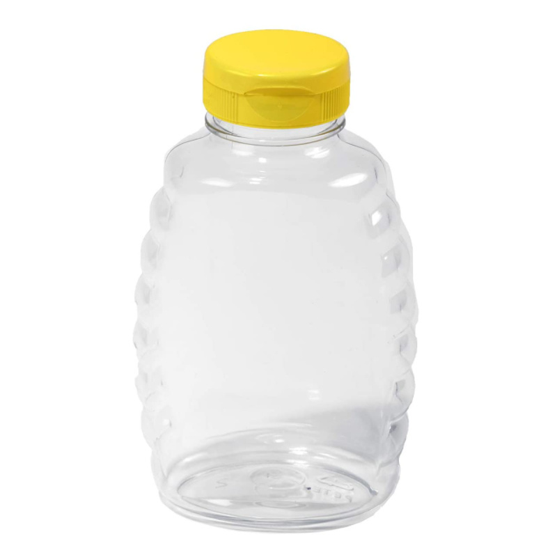 17oz Squeeze Honey Plastic Bottle with Flip-Top Caps for Storing