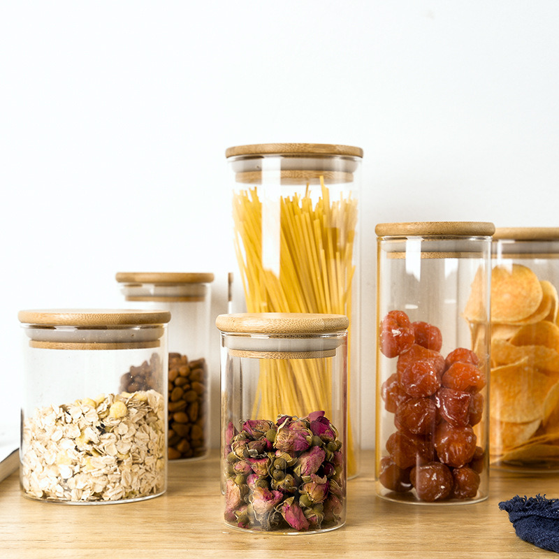 Glass Airtight Food Storage Jar with Bamboo Lid