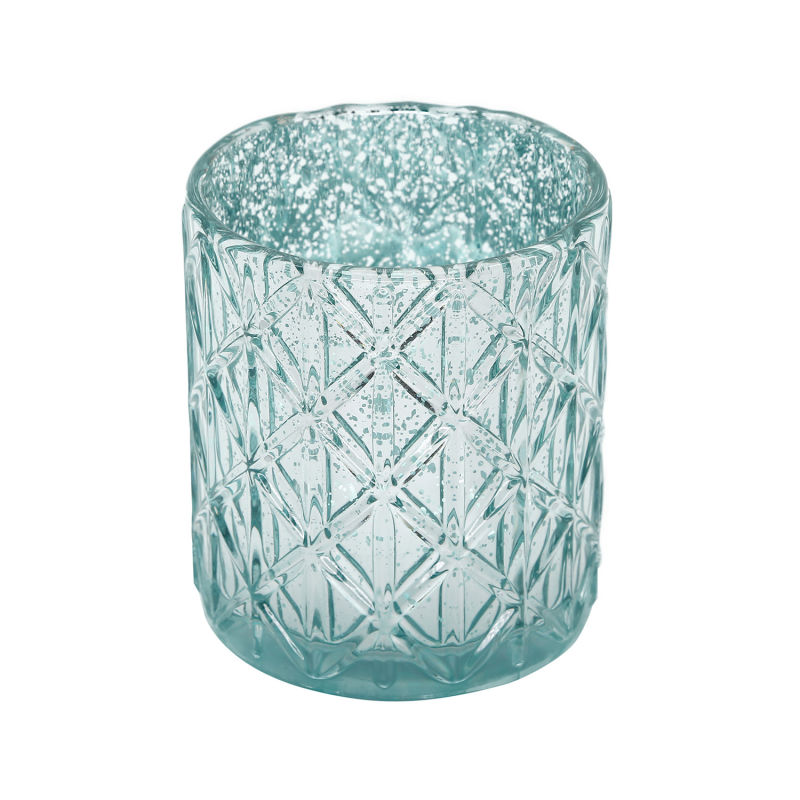 Home Decoration Gift Glassware Mosaic Glass Candle Jar Glass Candle Holders