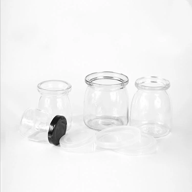 Pudding Glass Bottle with Lid for Milk Juice