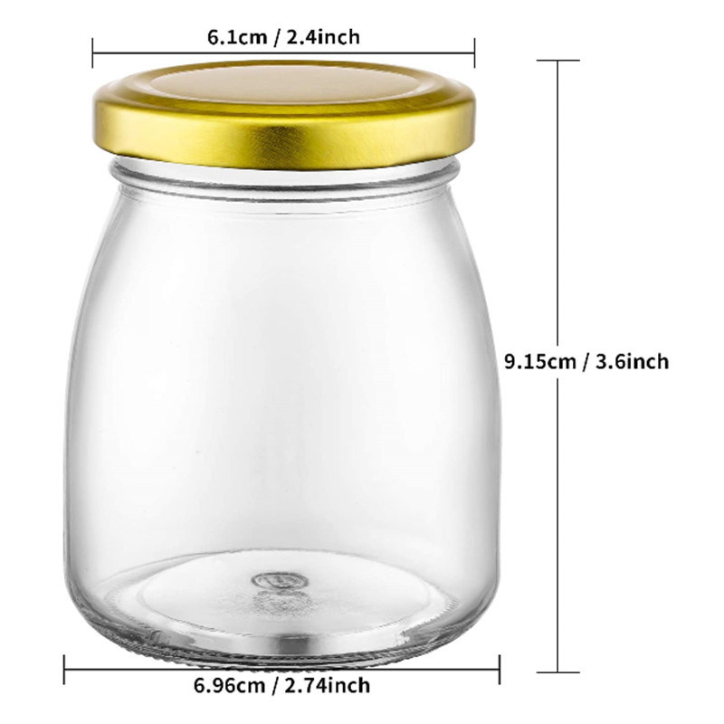 150ml Jelly Glass Pudding Jar with Metal Lid