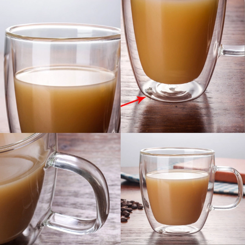 16oz/450ml Custom Logo High Qualtiy Clear Borosilicate Glass Coffee Mugs