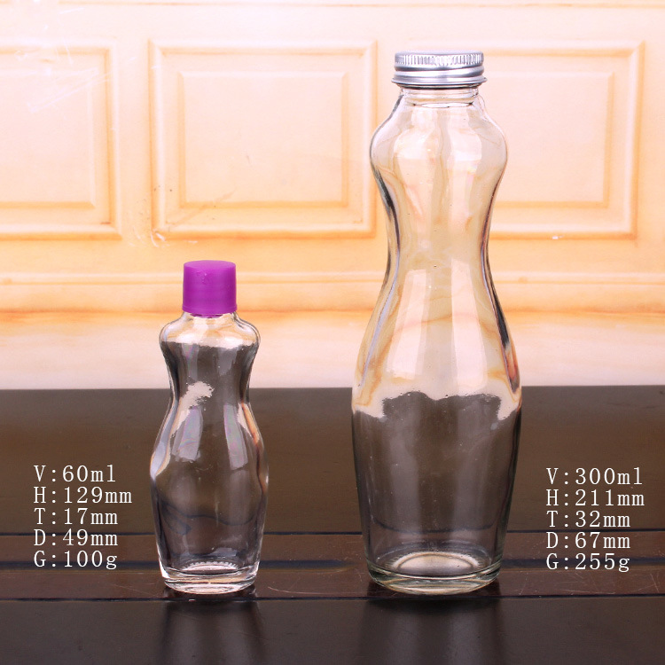 60ml High Quality Glass Wine Bottle with Plastic Lid