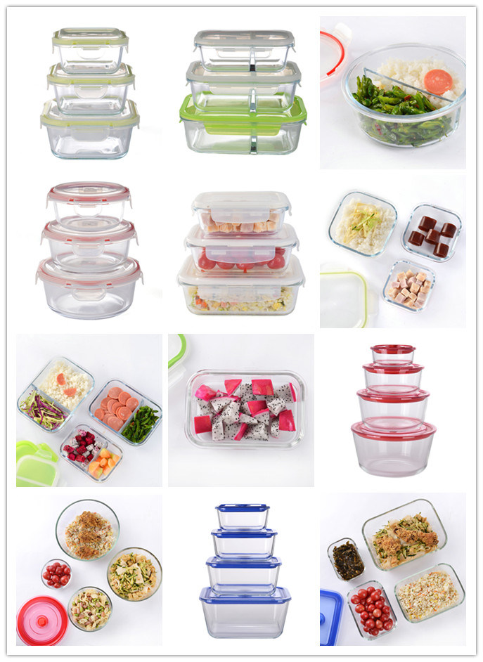 Round Borosilicate Glass Food Container with Plastic Lid