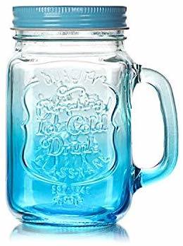 Wholesale Glass Mason Jar 16oz Colored Glass Mason Jar with Handle