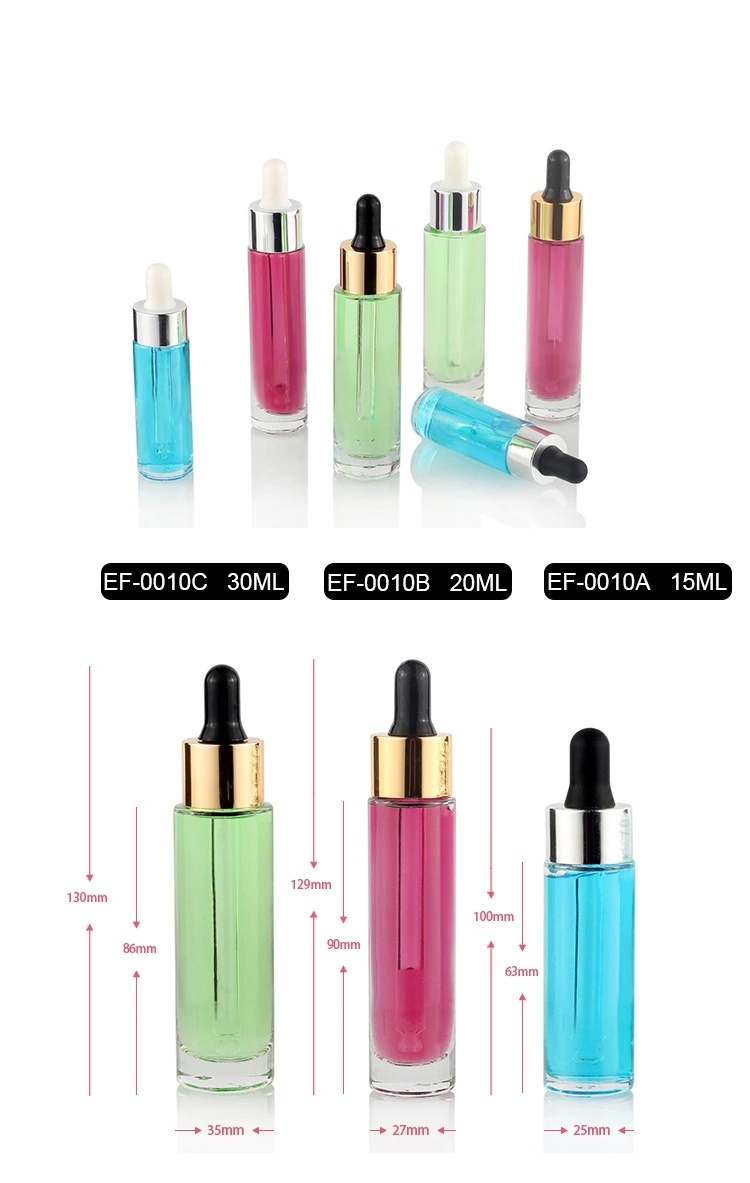 Wholesale Cosmetic Gradient Glass Essential Oil/Serum Bottles with Dropper