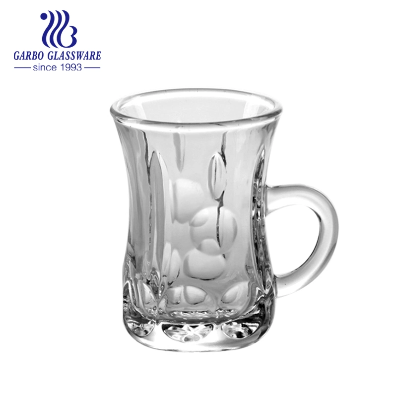 80ml Small Coffee MID-East Drinking Elegant Glass Tea Mug with Handle (GB090104YD)