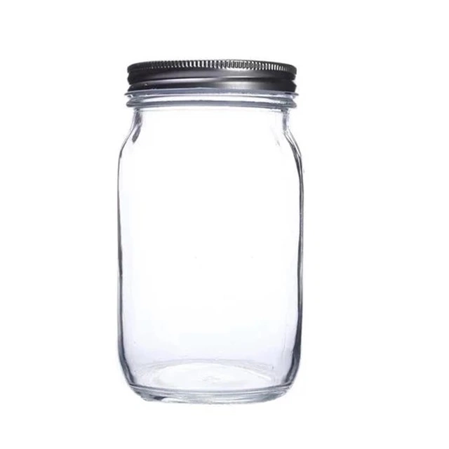 Wholesale 500ml1000ml Regular Mouth Canning Jar Storage Glass Mason Jar with Lids