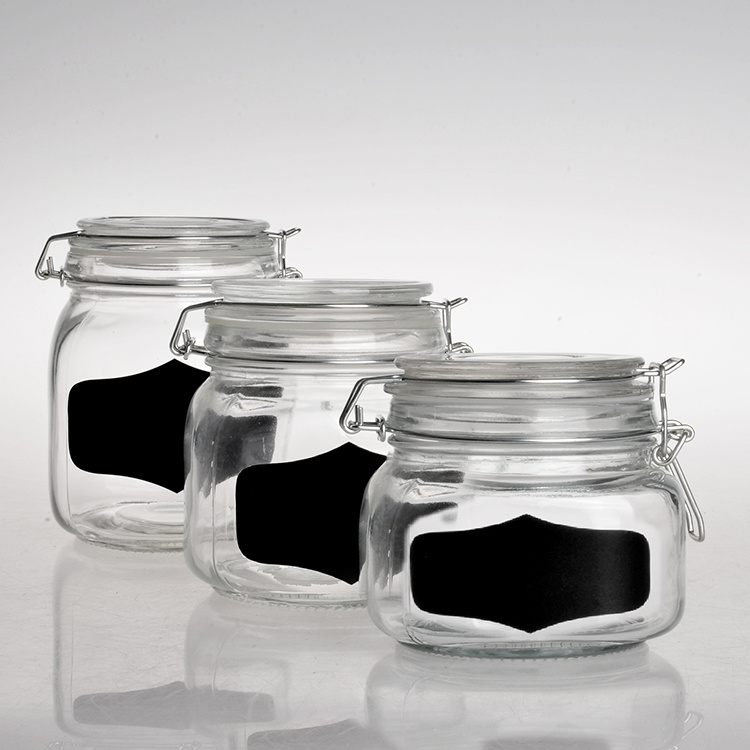 Wholesale Food Grade Airtight Glass Containers Glass Food Storage Jar and Bottle with Clip Glass Lid