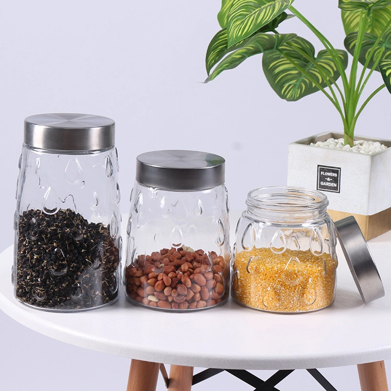 Glass Storage Jars with Lid Glass Food Storage Jar Tea Canister Candy Jars