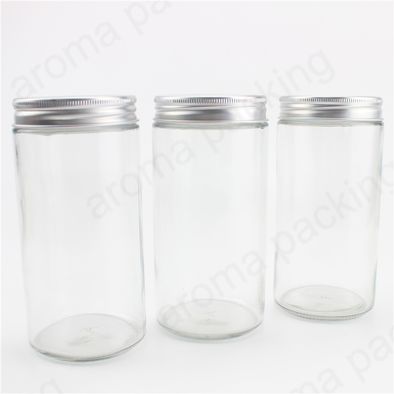 Empty Clear Honey Storage Glass Jars with Metal Lid