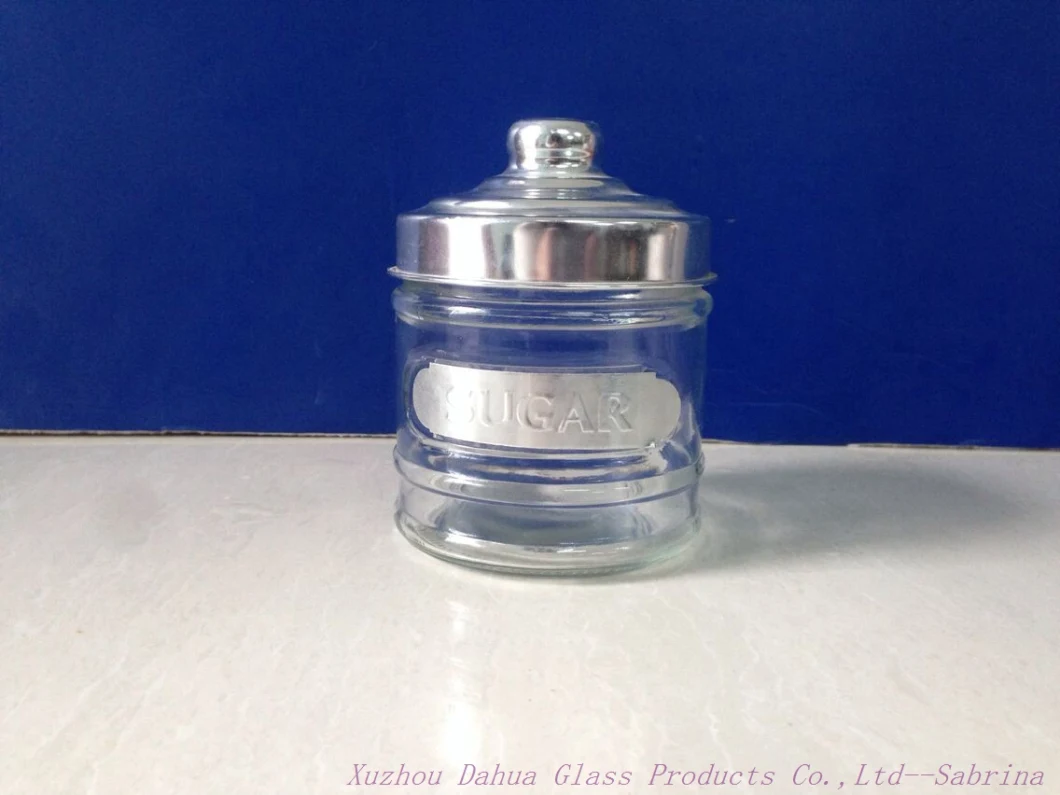 300ml Airtight Clear Glass Sugar Jar Biscuit Jar Coffee Jar with Lid