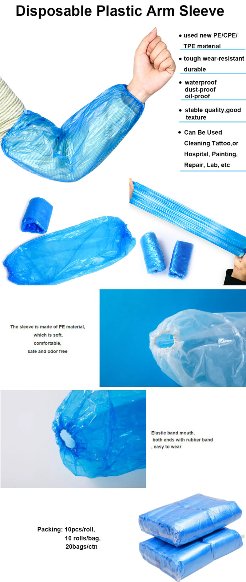 PE Sleeve Cover for Disposable Plastic PE Sleeve Cover