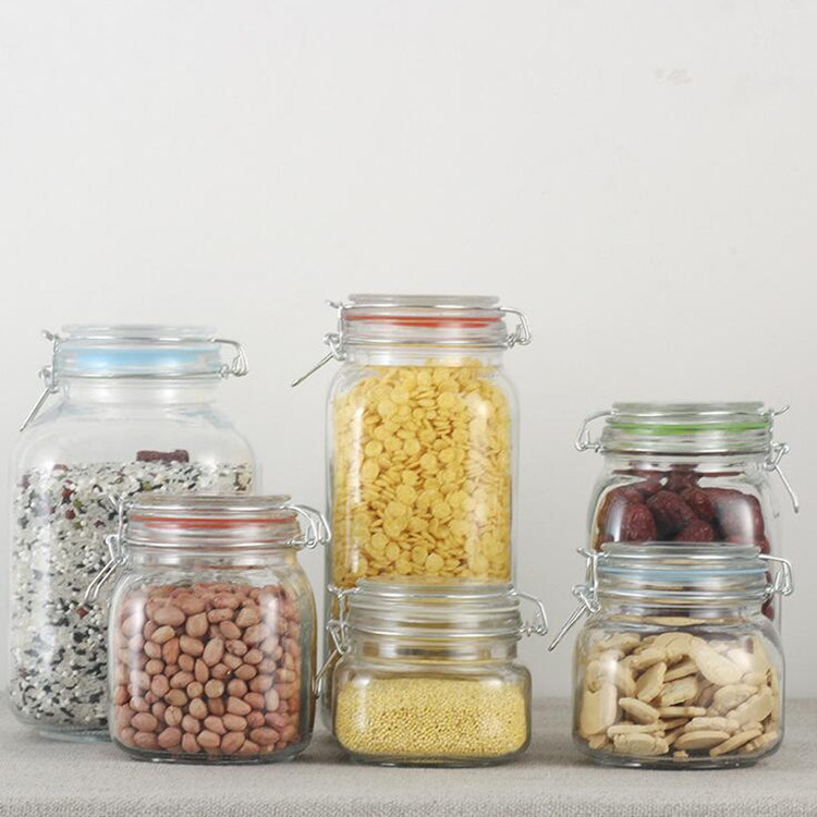 Glass Jars Containers with Airtight Stainless Steel Lid