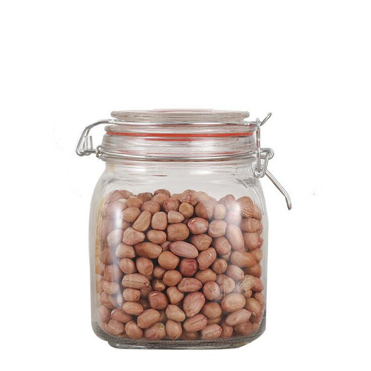 Food Storage Canister Airtight Round Glass Jar Pasta Glass Container