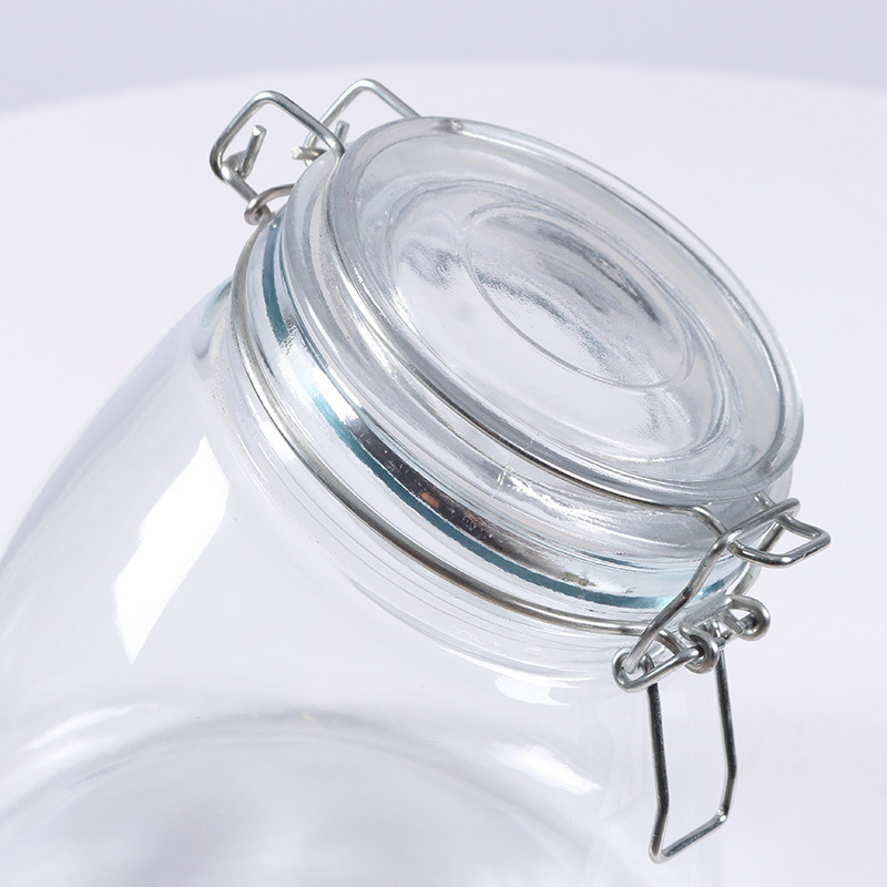 Glass Storage Jars with Glass Lid Glass Food Storage Tea Canister Candy Jar