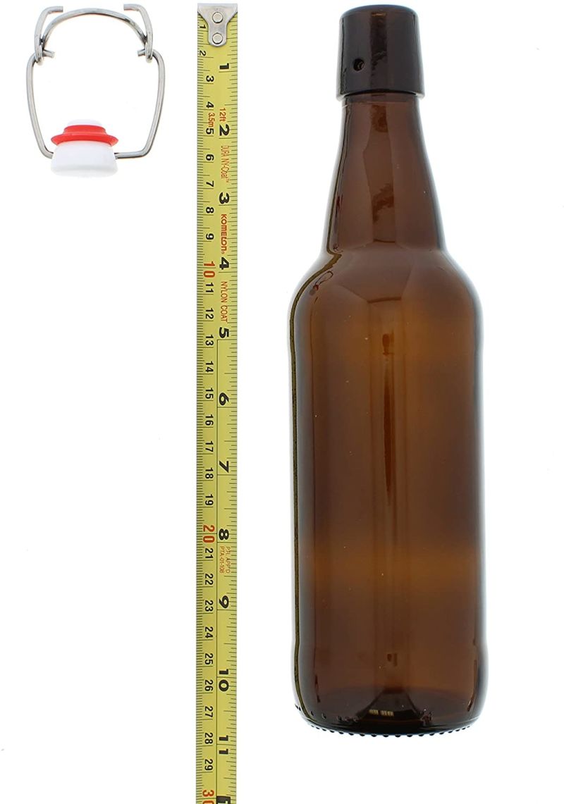 16.9oz Reusable Amber Glass Bottle Glass Beer Bottle for Homebrew