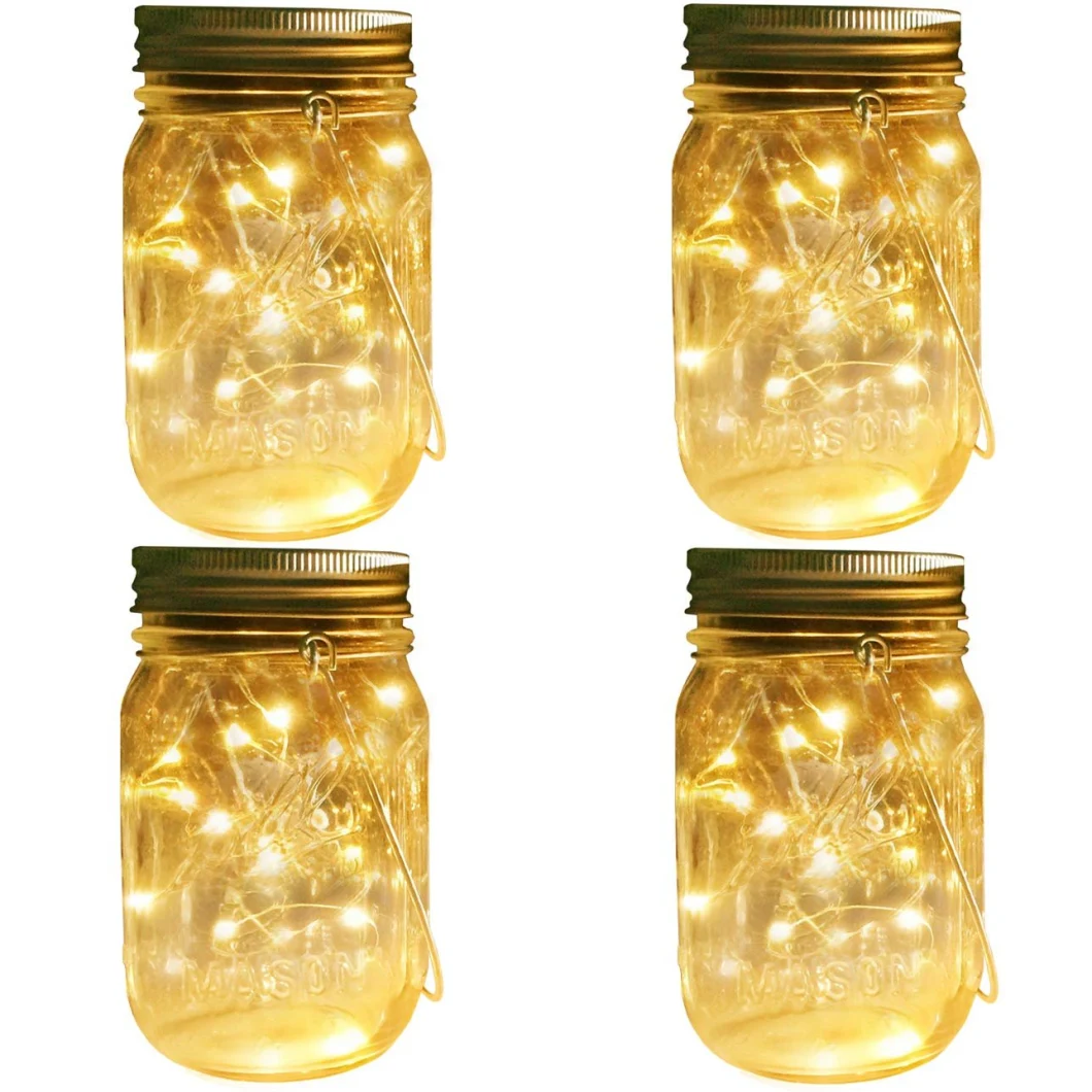 Mason Jar Solar Lights Lanterns Glass Mason Jar for Wedding Garden Glass Craft