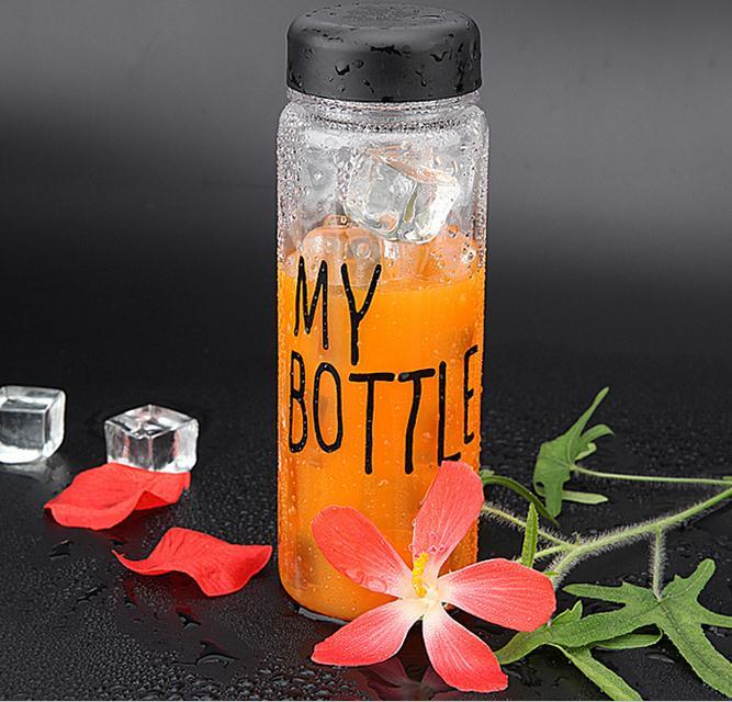 500ml My Bottle Creative Glass Portable Drinking Glass Water Bottle