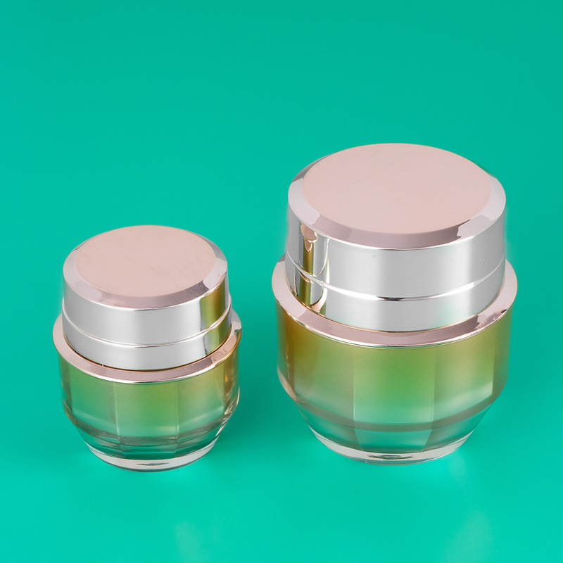 Luxury 15g 30g Golden Press Airless Jar Acrylic Cosmetic Cream Jar Seal Plastic Packaging