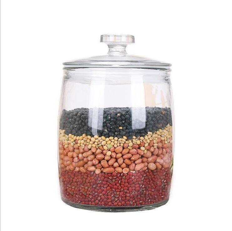 High Quality Glass Food Jars Clear Storage Canister with Airtight Lid Kitchen Containers