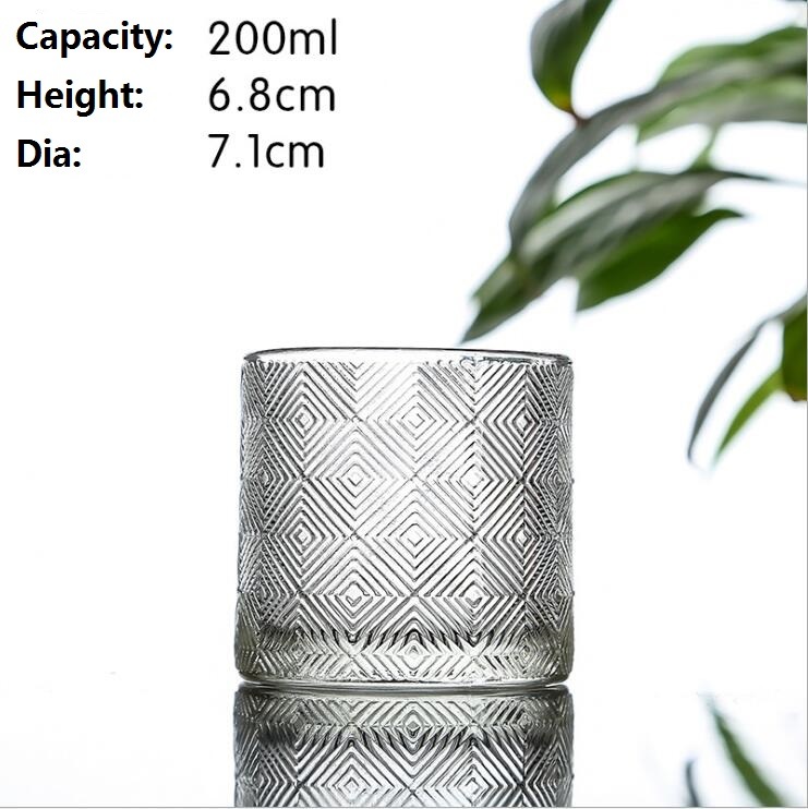 Luxury Embossed Glass Candle Jar High Quality Glass Tealight