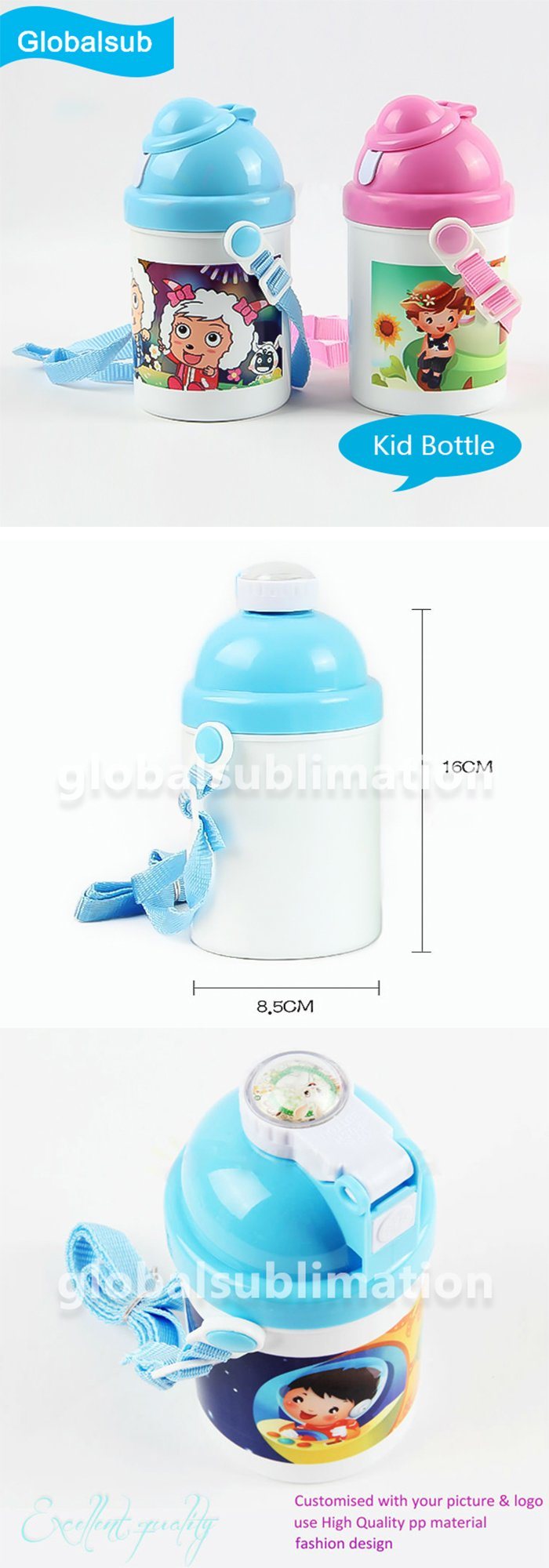 Sublimation Blank Personalized Polymer Children Water Bottle