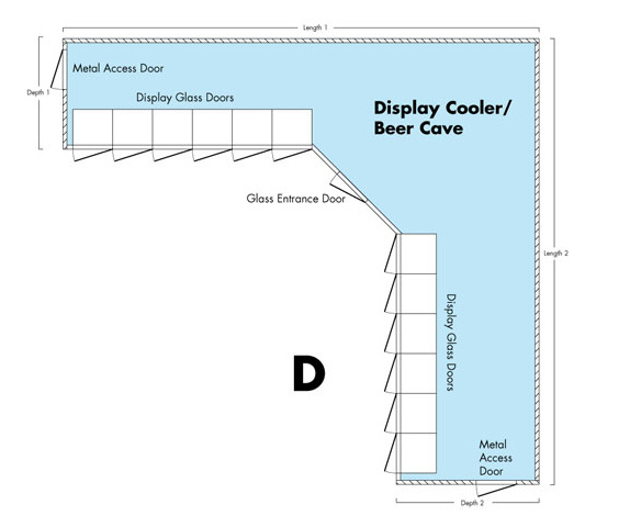 Beverage Cold Storage Room for Supermarket with Glass Door