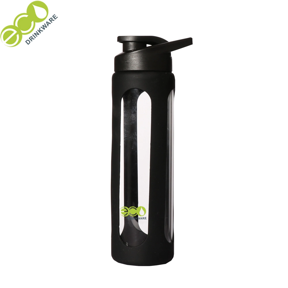 Ga5036 Manufacturer 750ml Customized Drinking Glass BPA Free Water Bottles with Silicone Sleeve and Packaging