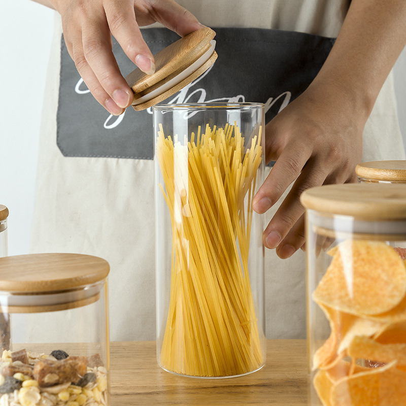 Glass Airtight Food Storage Jar with Bamboo Lid