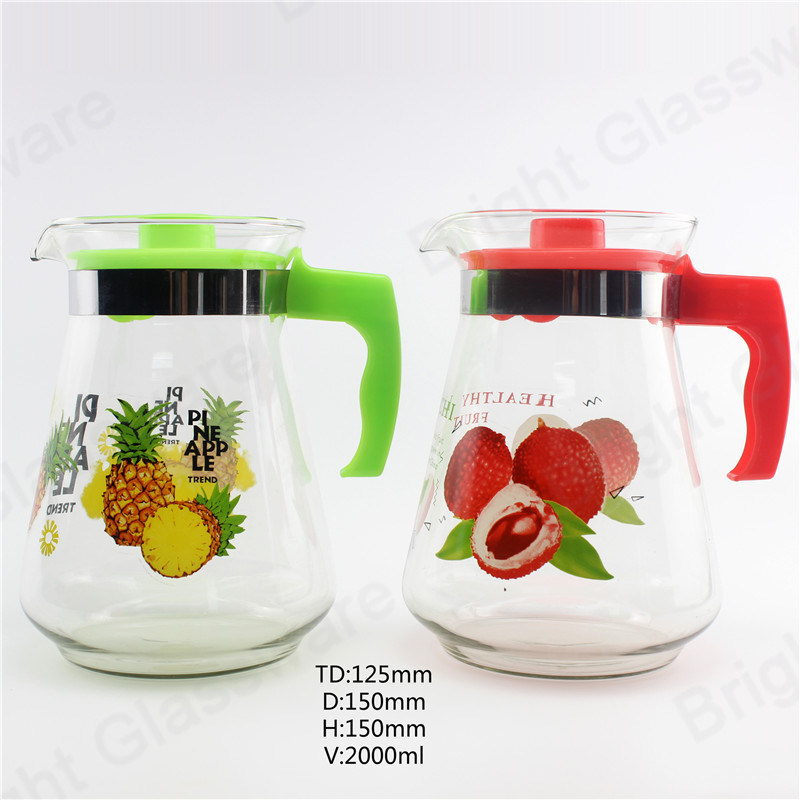 High Quality Kitchen Clear Glass Olive Oil Bottle with Plastic Handle