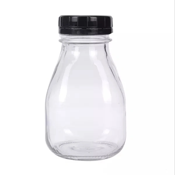 Milk Bottle Glass Customise 300 Ml Milk Glass Bottle with Lid