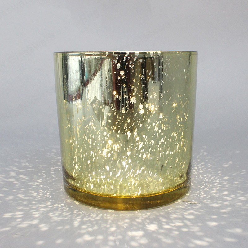 New Luxury Large Crackle Gold Glass Candle Jars for Wedding