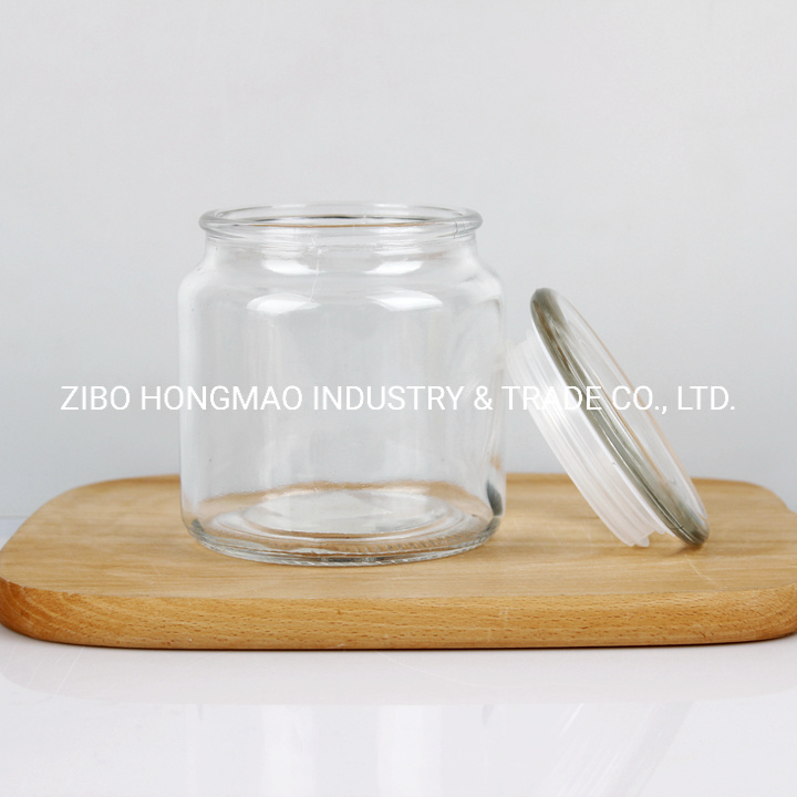 300ml 500ml 700ml Round Glass Storage Jars with Flat Lids