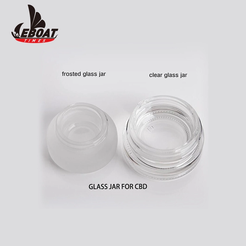 Factory Wholesale Empty Glass Jar 5ml 9ml 60ml Frosted Glass Jar for Cbd Packaging