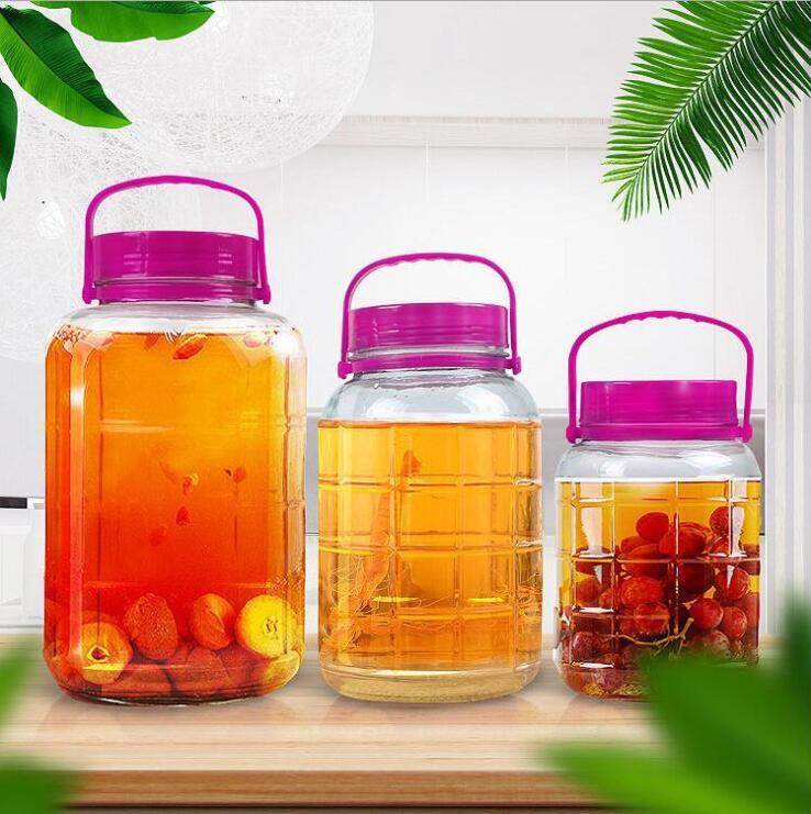 Plum Wine Storage Glass Dispenser Jar Large Glass Jar Jug Style with Faucet Tap