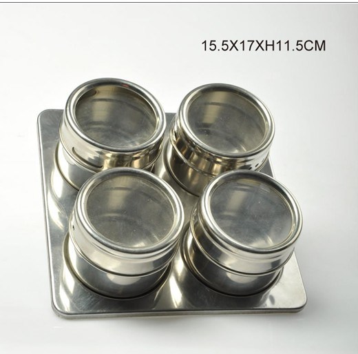 Factory Made Glass Spice Bottles with The Colorful Stainless Cover